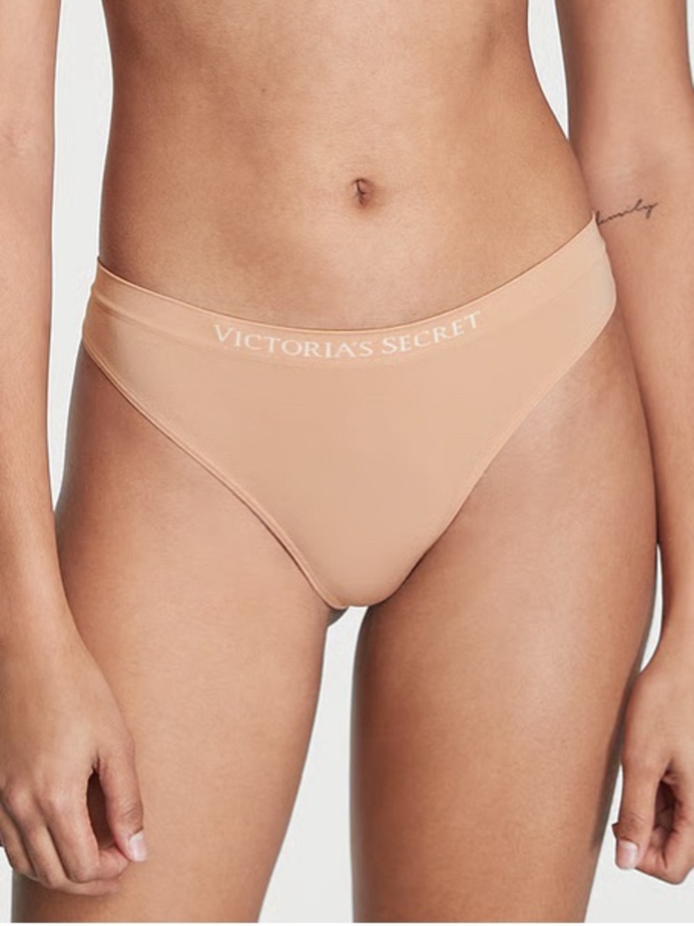 Victoria's Secret Tan Seamless Thong Panties (set of 3) size L